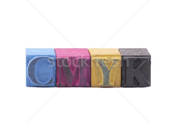 Cmyk made from old letterpress blocks Stock photo © sqback