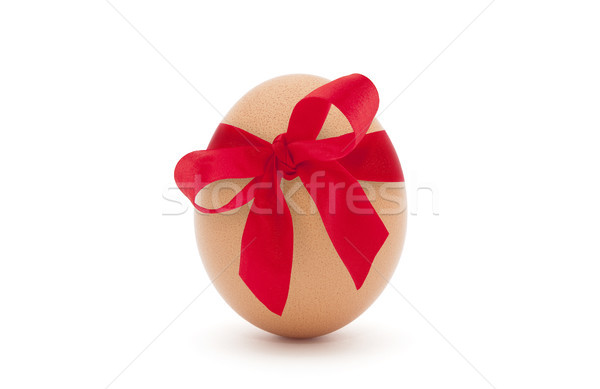 Foto stock: Huevo · de · Pascua · aislado · blanco · aves · regalo