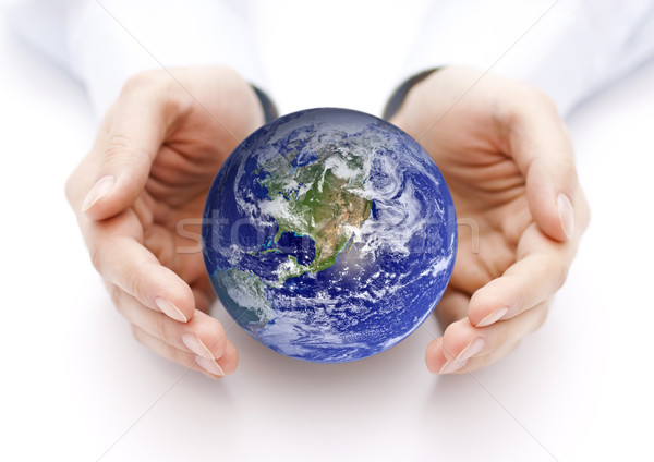 Earth in hands. Earth image provided by Nasa. Stock photo © sqback