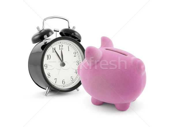 Piggy bank with alarm clock Stock photo © sqback