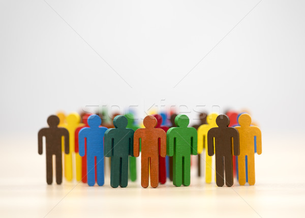 Colorful painted group of people figures  Stock photo © sqback