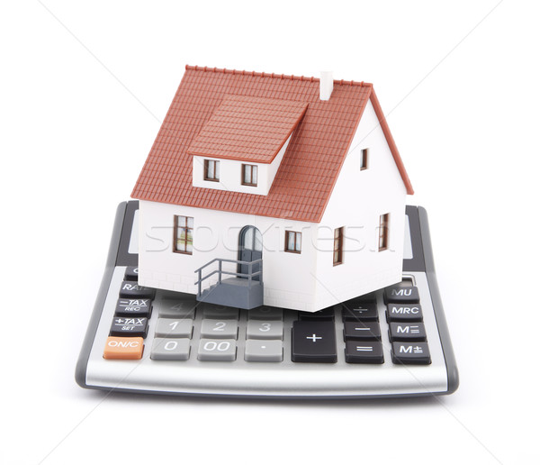 Jelzálog számológép üzlet ház épület építkezés Stock fotó © sqback