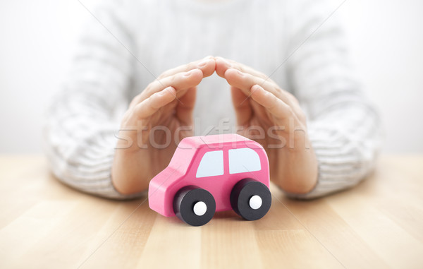 Autó biztosítás kezek kéz férfi piros Stock fotó © sqback