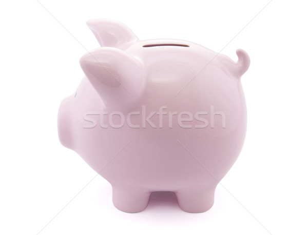 Foto stock: Vista · lateral · rosa · alcancía · dinero · financiar