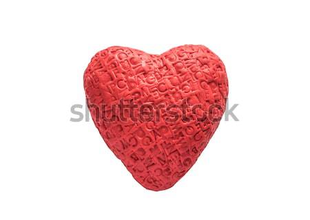 Red heart with imprinted letters isolated on white background  Stock photo © sqback