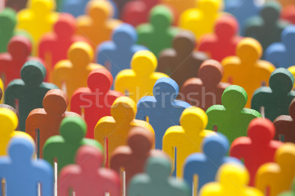Coloré peint groupe de gens foule amis groupe [[stock_photo]] © sqback