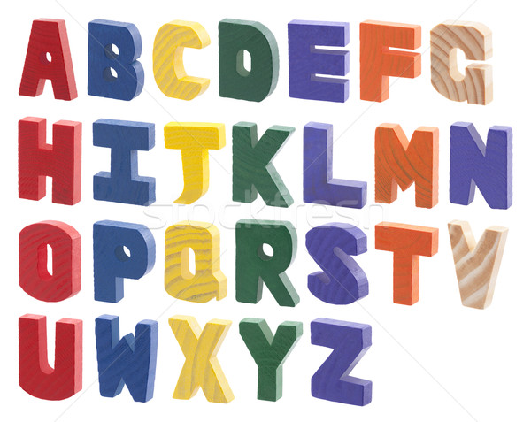 Colorful wooden alphabet isolated on white Stock photo © sqback