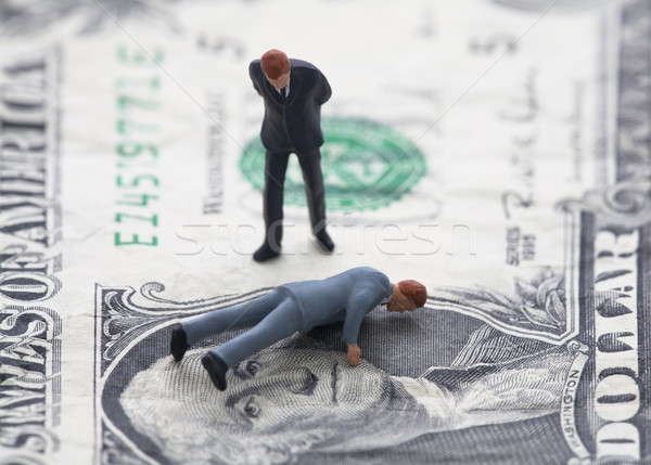 Pénzügyi válság alkat üzletember egy dollár számla Stock fotó © sqback