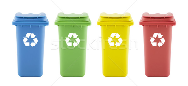 Stockfoto: Vier · kleurrijk · recycleren · geïsoleerd · witte · vak