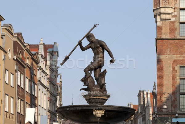 Foto d'archivio: Fontana · danzica · Polonia · acqua · costruzione · panorama