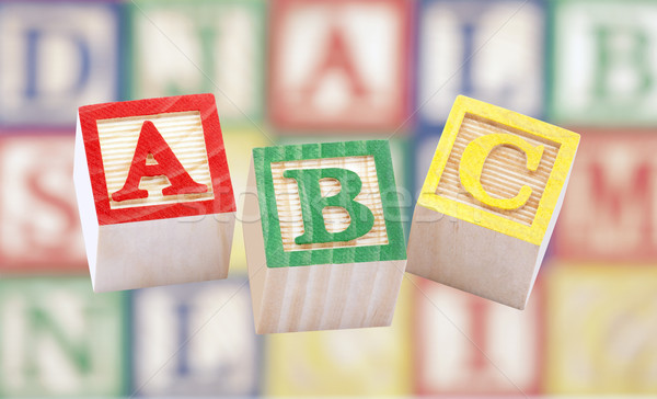 Alfabeto blocos bebê madeira educação Foto stock © sqback