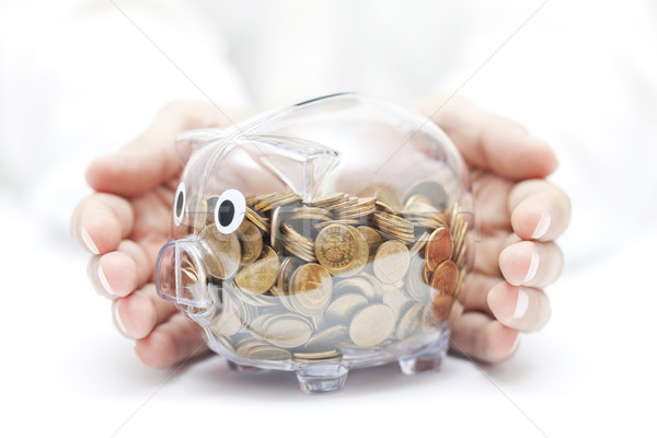 Stock fotó: Védelmez · pénz · átlátszó · persely · érmék · fedett