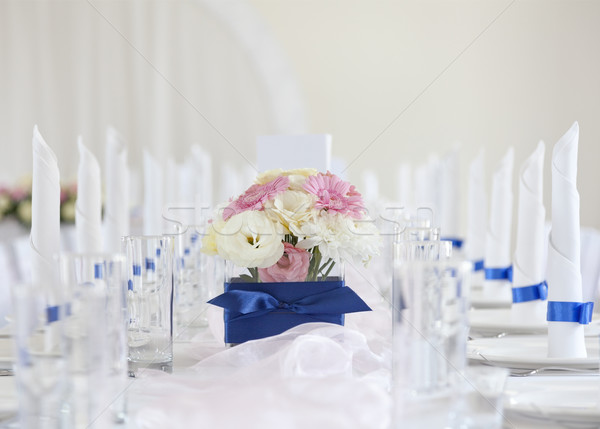 Wedding table with bouquet of gerbera flowers  Stock photo © sqback