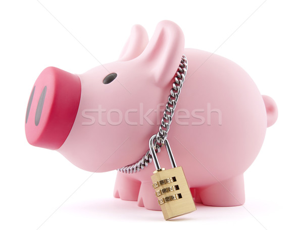Piggy bank secured with padlock Stock photo © sqback