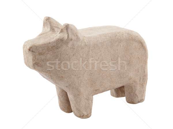 Paper pig isolated on white with clipping path Stock photo © sqback