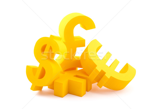 Symbols of currency with clipping path Stock photo © sqback