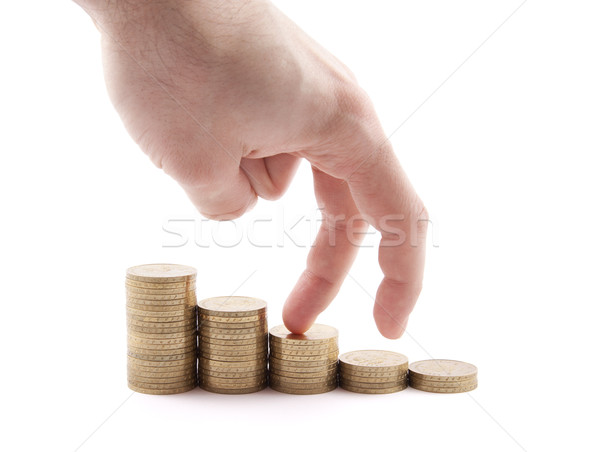 Hand and money staircase isolated on white Stock photo © sqback