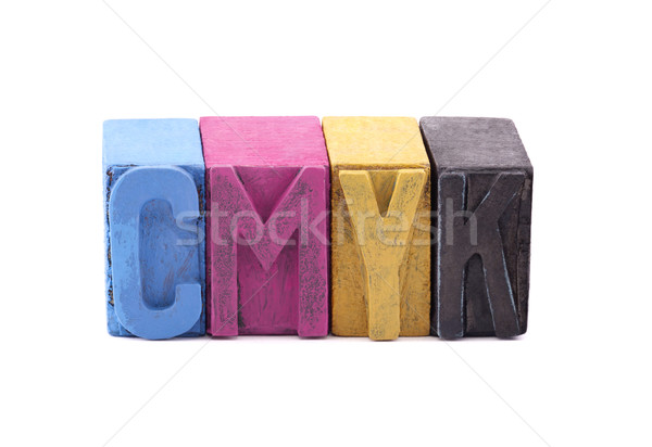 Cmyk made from old letterpress blocks Stock photo © sqback