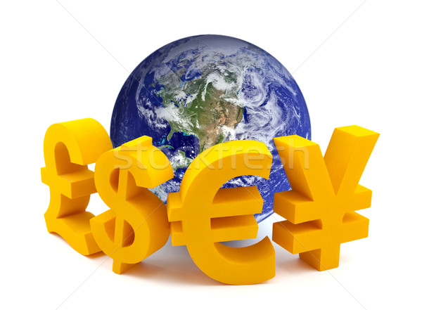 Globe with currency symbols Stock photo © sqback