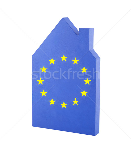 Stock photo: House with European Union flag 