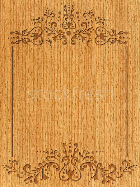 Klasszikus keret örvények kopott fából készült textúra Stock fotó © SRNR