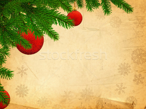 ヴィンテージ クリスマス 陽気な 松 ブランチ 赤 ストックフォト © SRNR