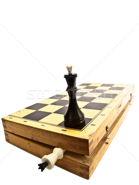 Játék fekete király sakktábla fehér sakk Stock fotó © SRNR