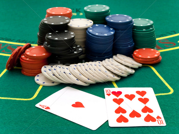 Casino Spielkarten Erfolg poker Karten Spiel Stock foto © SRNR