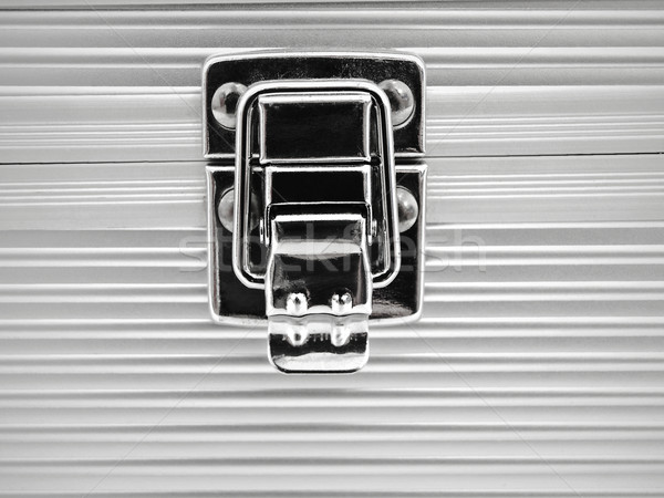 [[stock_photo]]: Boîte · lock · vue · aluminium · sûr