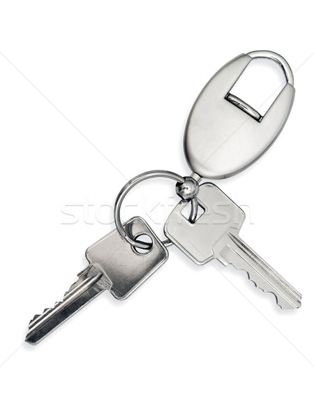 Schlüssel Metall Schmuckstück weiß Sperre Stahl Stock foto © SRNR