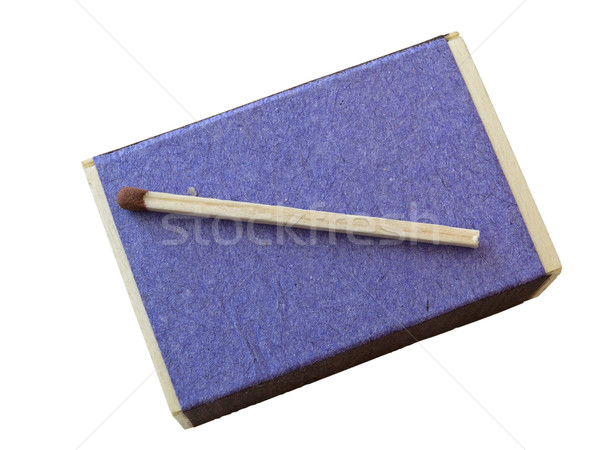 Single match at isolated match box against the white background Stock photo © SRNR