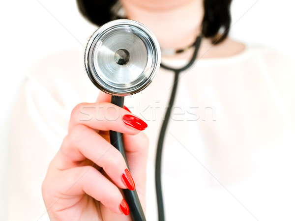 Hand of Nurse with Stethoscope Stock photo © SRNR