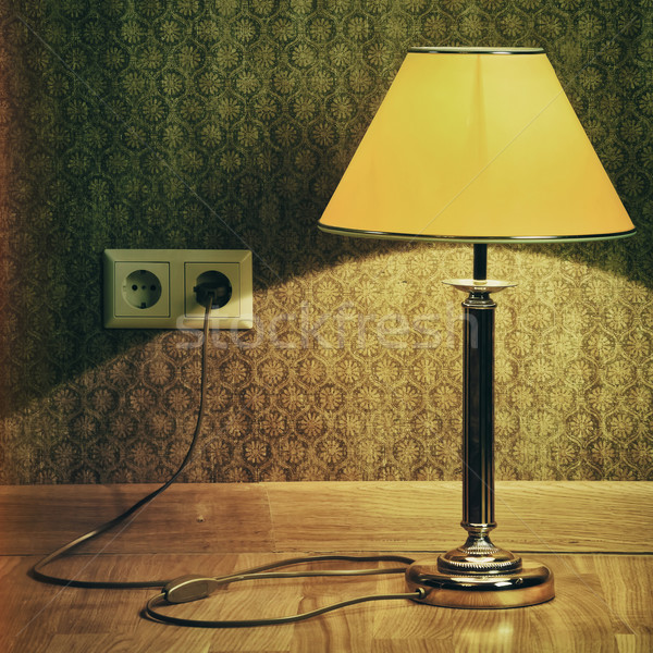 Lampy starych ściany stylizowany obraz drewna Zdjęcia stock © SRNR