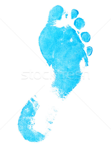 Ayak baskı mavi beyaz soyut boya Stok fotoğraf © SRNR
