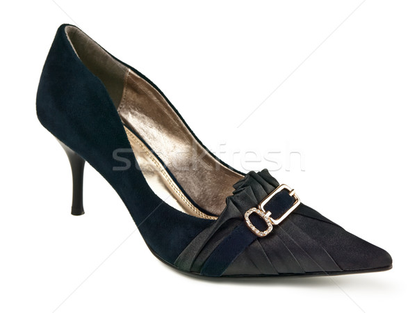 Femme chaussures célibataire chaussures blanche noir Photo stock © SRNR