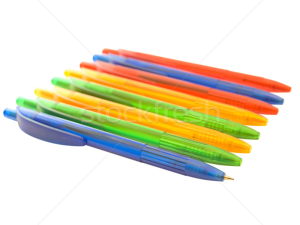 Row of the multicolored ballpoint pens	 Stock photo © SRNR