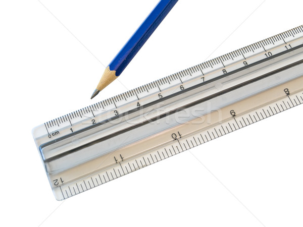 Pencil and ruler isolated on white Stock photo © SRNR