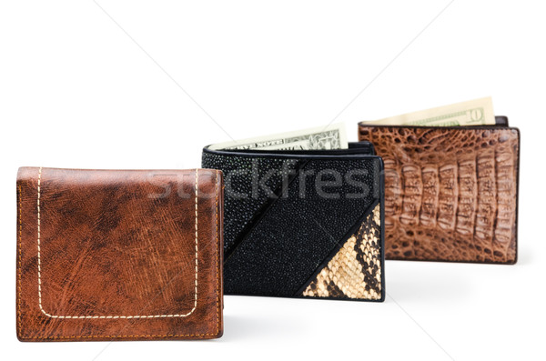 Trois véritable cuir blanche argent dollar [[stock_photo]] © SRNR