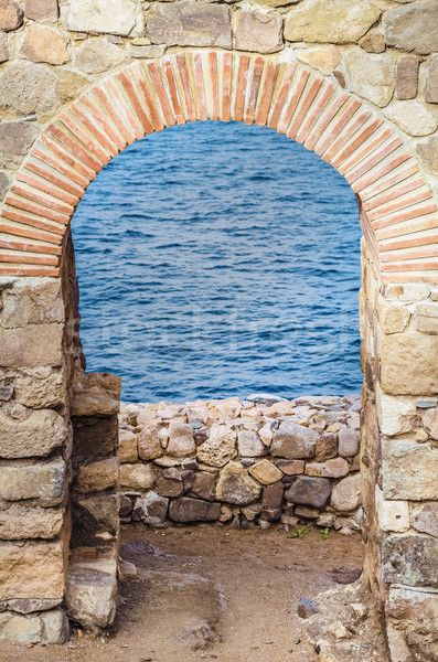 Fortezza muro acqua mare pietra retro Foto d'archivio © SRNR