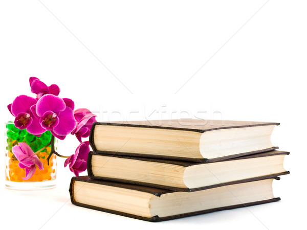 Foto d'archivio: Libri · tre · rosa · orchidea · fiore · bolle