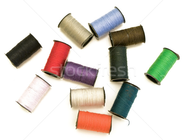 Multicolored fiber spools against the white background Stock photo © SRNR