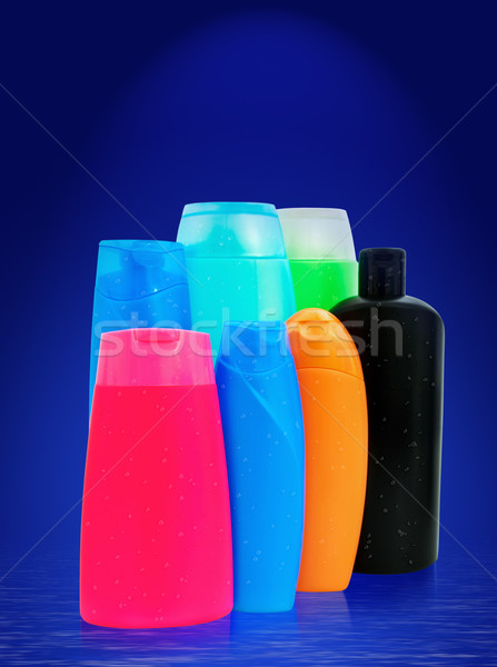トイレタリー ボトル 異なる プラスチック 青 化粧品 ストックフォト © SRNR