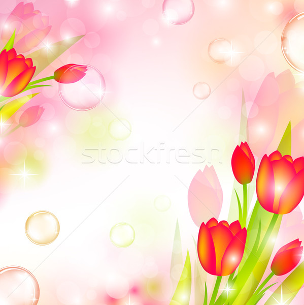 Virágmintás keret természet levegő buborékok absztrakt Stock fotó © SRNR