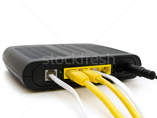 Modem fehér internet hálózat kommunikáció erő Stock fotó © SRNR