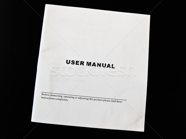 User manual guide brochure against the black background  Stock photo © SRNR