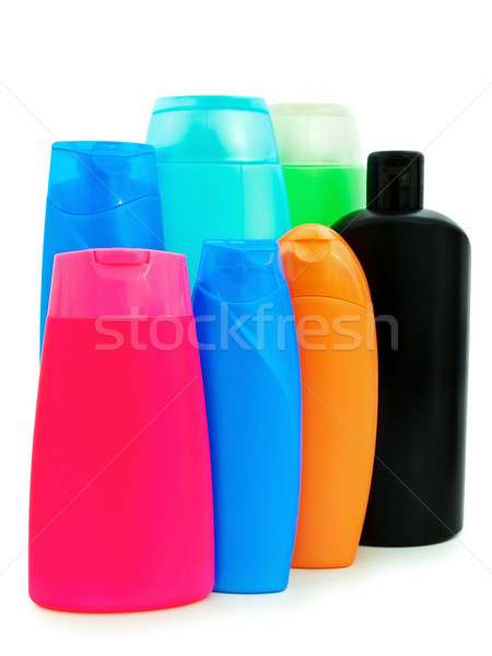 туалетные принадлежности бутылок различный пластиковых белый синий Сток-фото © SRNR