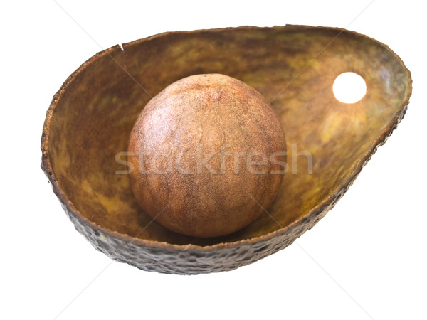 Isolated empty avocado against the white background Stock photo © SRNR