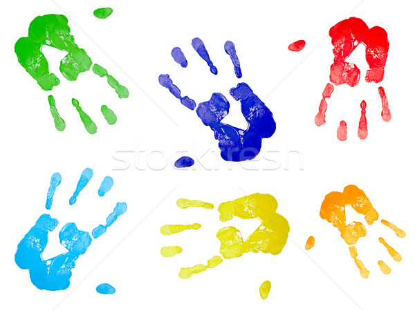 multicolored hand prints Stock photo © SRNR