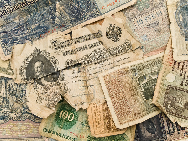 Oude geld achtergrond verschillend oud papier valuta Stockfoto © SRNR