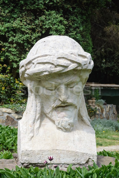 Foto stock: Escultura · retrato · hombre · jardín · retro · estatua